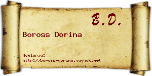 Boross Dorina névjegykártya